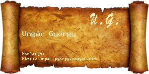 Ungár György névjegykártya