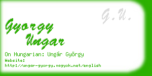 gyorgy ungar business card